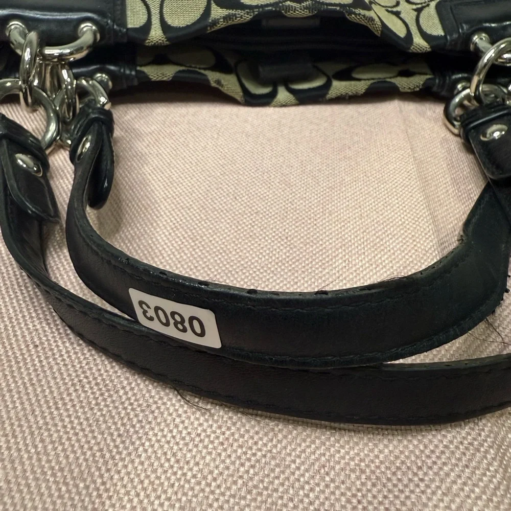 Coach vintage Black and gray Signature Tote Bag. Free gift with purchase